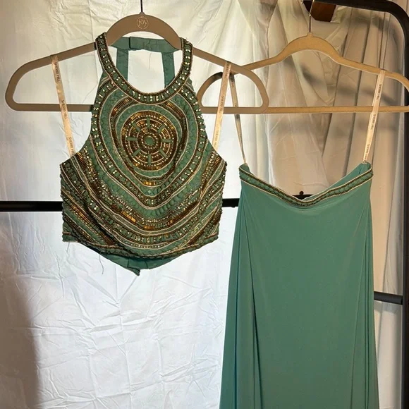 Sherri Hill | Dresses | Sherri Hill Elegant Turquoise Beaded Dress |  Poshmark